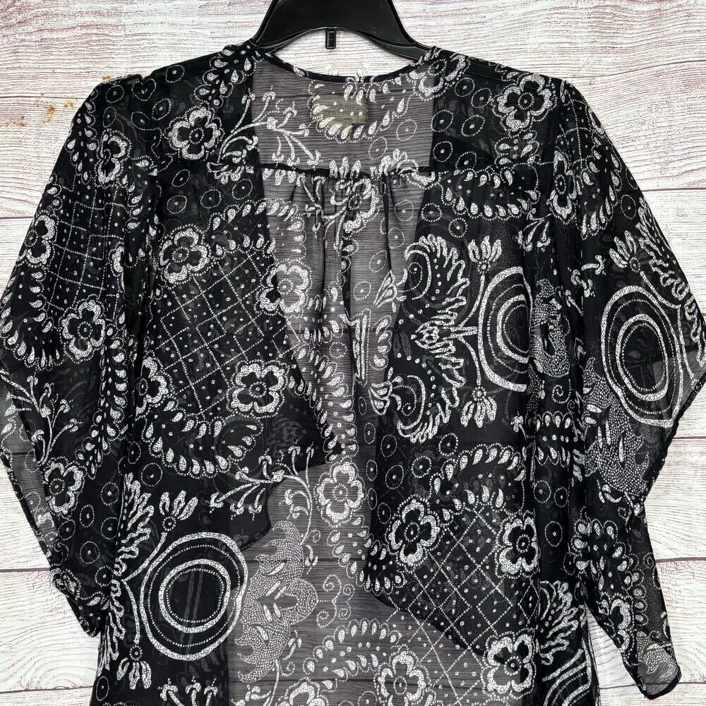 Denim & Supply Ralph Lauren Navy & White Bandana Print Kimono Size Medium - Picture 9 of 14